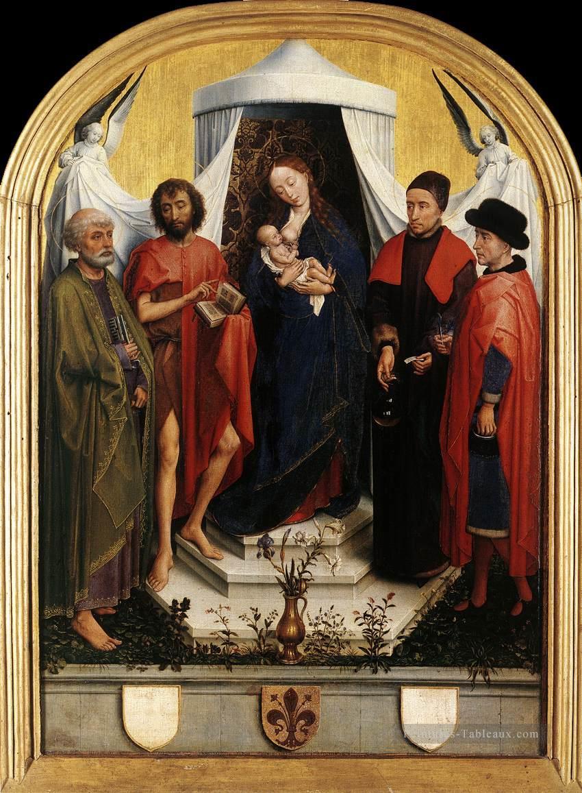 Vierge à l’Enfant et Quatre Saints Rogier van der Weyden Peintures à l'huile